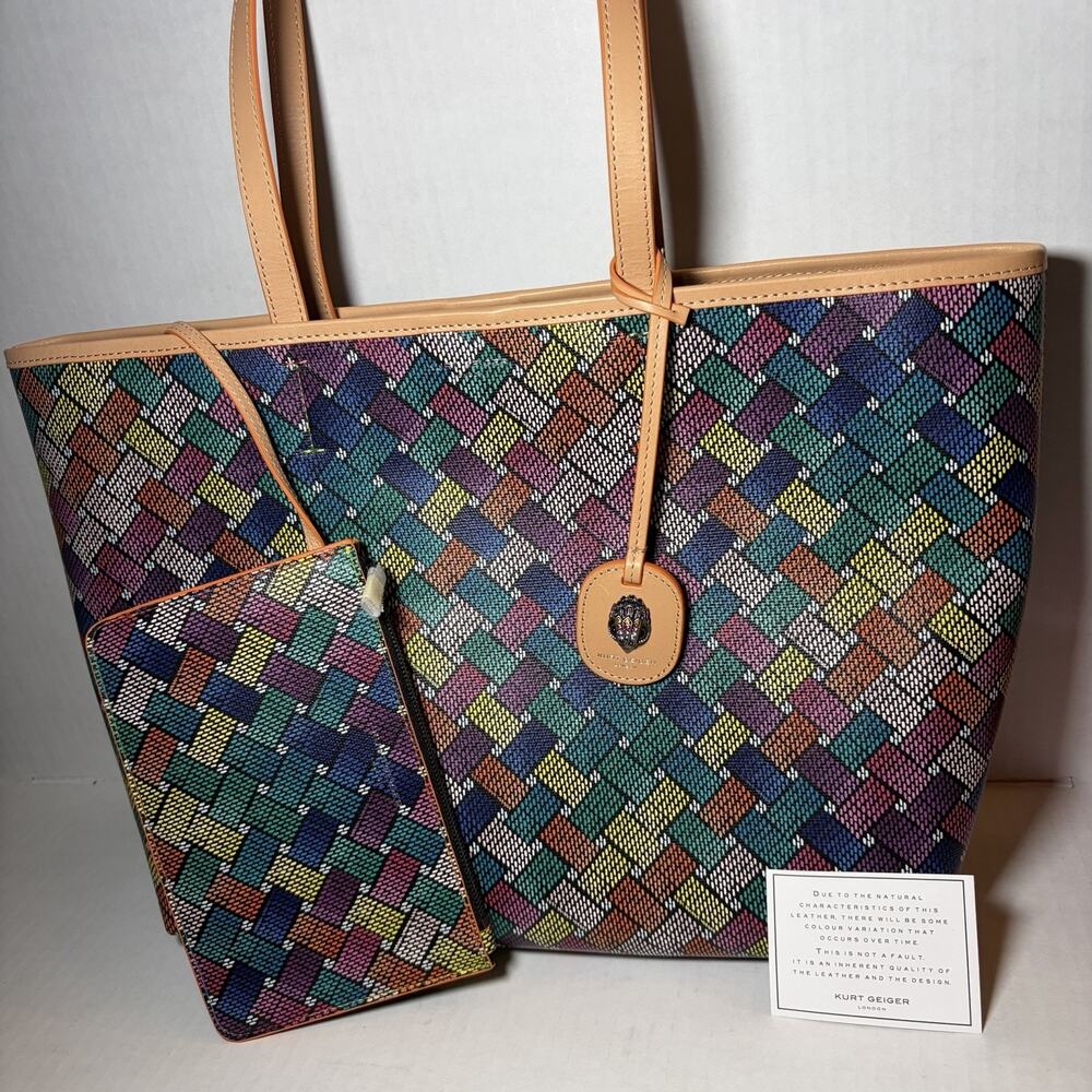Kurt Geiger London Camden Shopper Tote Bag Multicolor New!